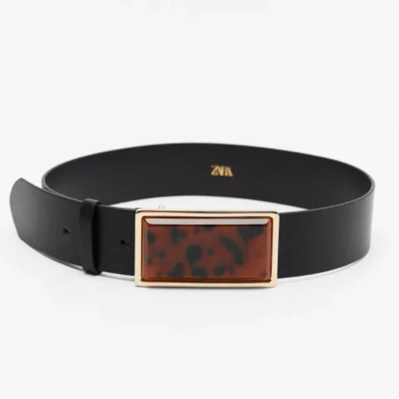 Zara | Accessories | Zara Black Belt With Acetate Buckle  display picture 1